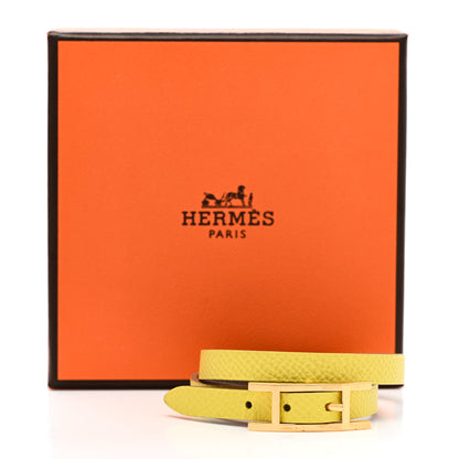 Hermes Epsom Swift Behapi Double Tour Bracelet XS Lime Etoupe 6 of 6
