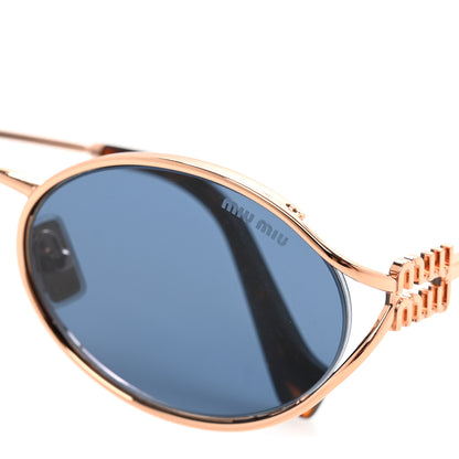 Miu Miu Metal Oval Sunglasses SMU52Y Black Rose Gold 8 of 9