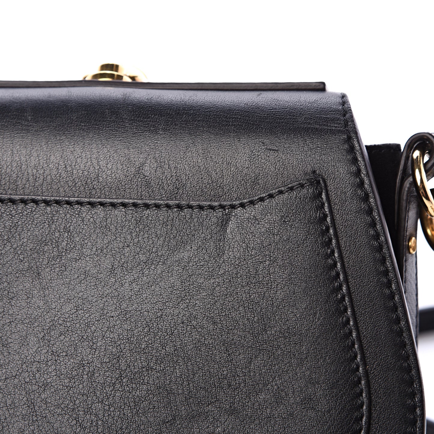 Calfskin Suede Quilted Small Nile Bracelet Bag Black