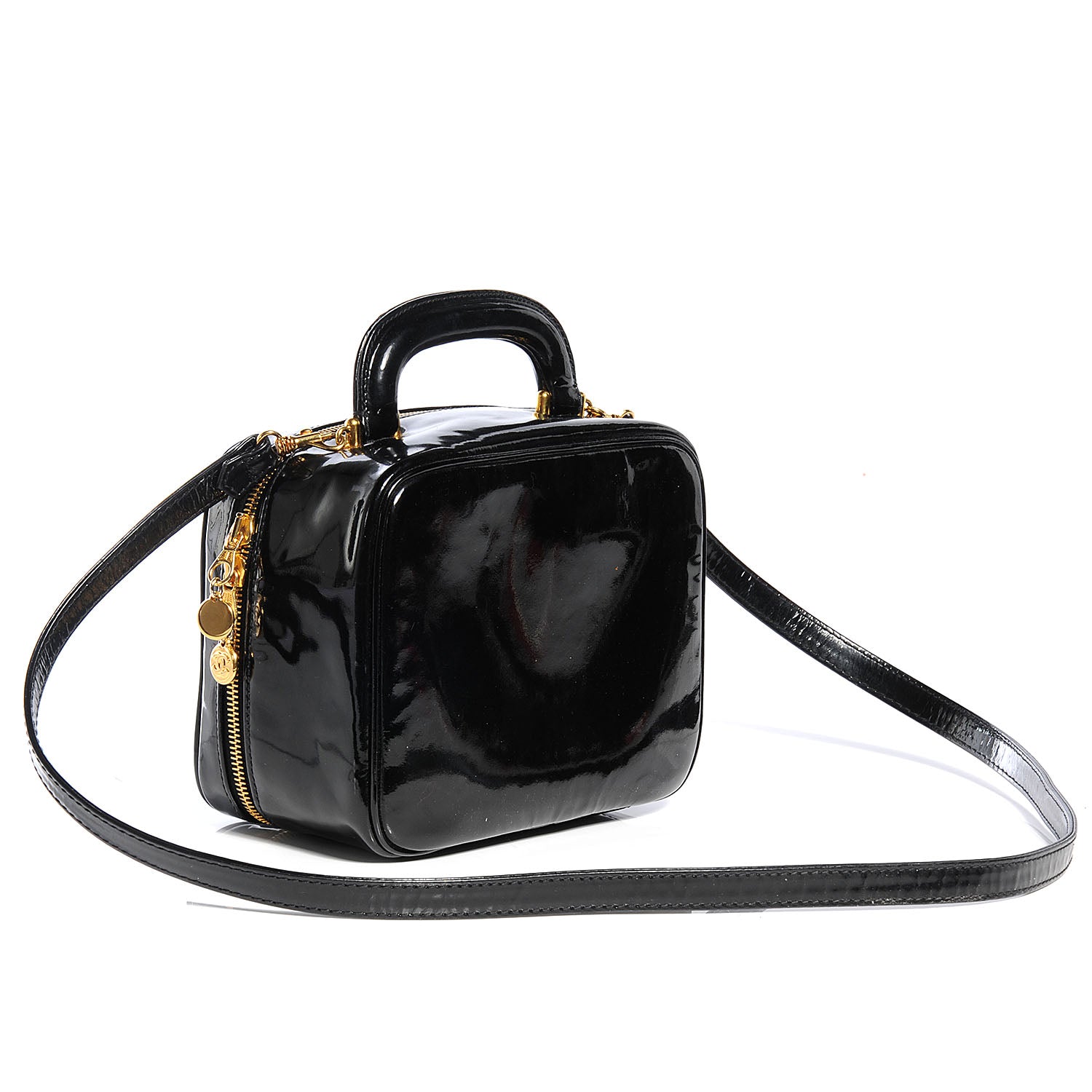 Chanel Patent Vanity Cosmetic Case Black 3 of 7