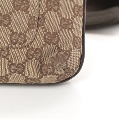 Gucci Monogram Flat Messenger Bag Dark Brown 14 of 19