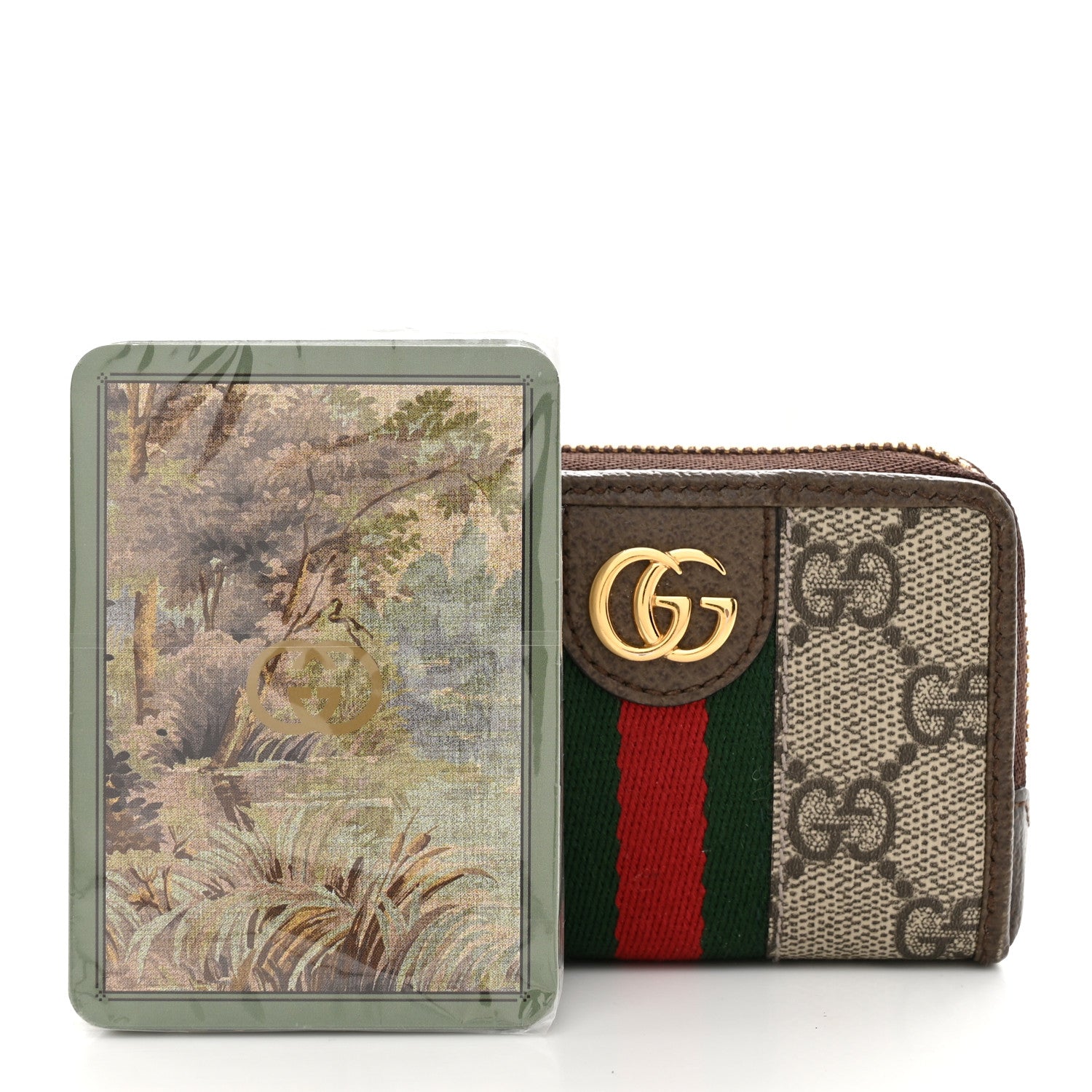 Gucci GG Supreme Monogram Web Ophidia Playing Card Case Beige New Acero 3 of 9