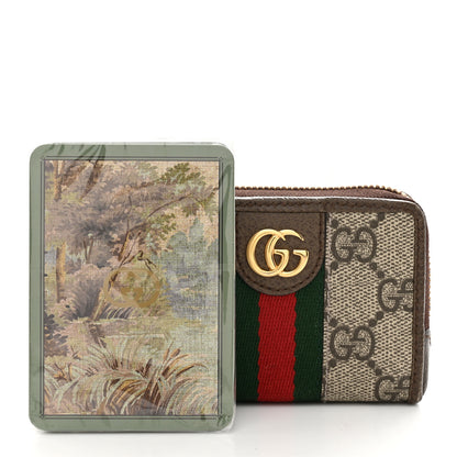 Gucci GG Supreme Monogram Web Ophidia Playing Card Case Beige New Acero 3 of 9