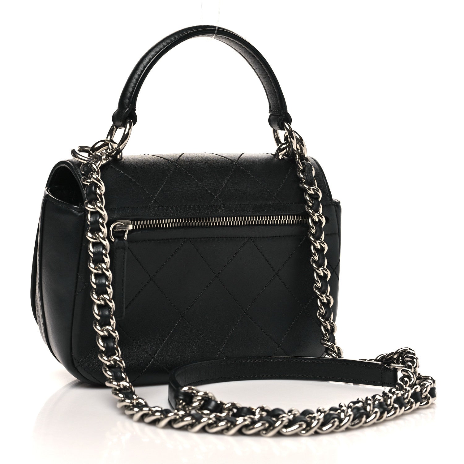 Chanel Calfskin Stitched Small Ring My Bag Flap Crossbody Bag