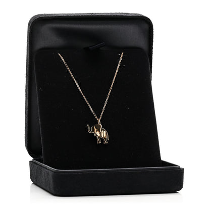 Tiffany 18K Rose Gold Mini Save The Wild Elephant Pendant Necklace 5 of 5