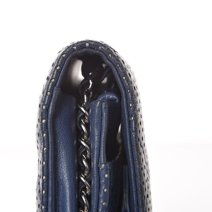 Chanel Perforated Lambskin Quilted Wallet On Chain WOC Blue 12 of 18