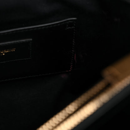 Saint Laurent Sheepskin Matelasse Chevron Monogram Large College Satchel Black 12 of 13