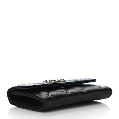 Chanel Caviar Quilted Crystal CC Flap Card Holder Black 4 of 12