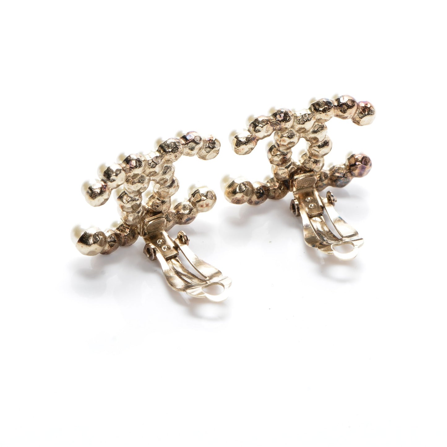 Pearl CC Earrings Light Gold