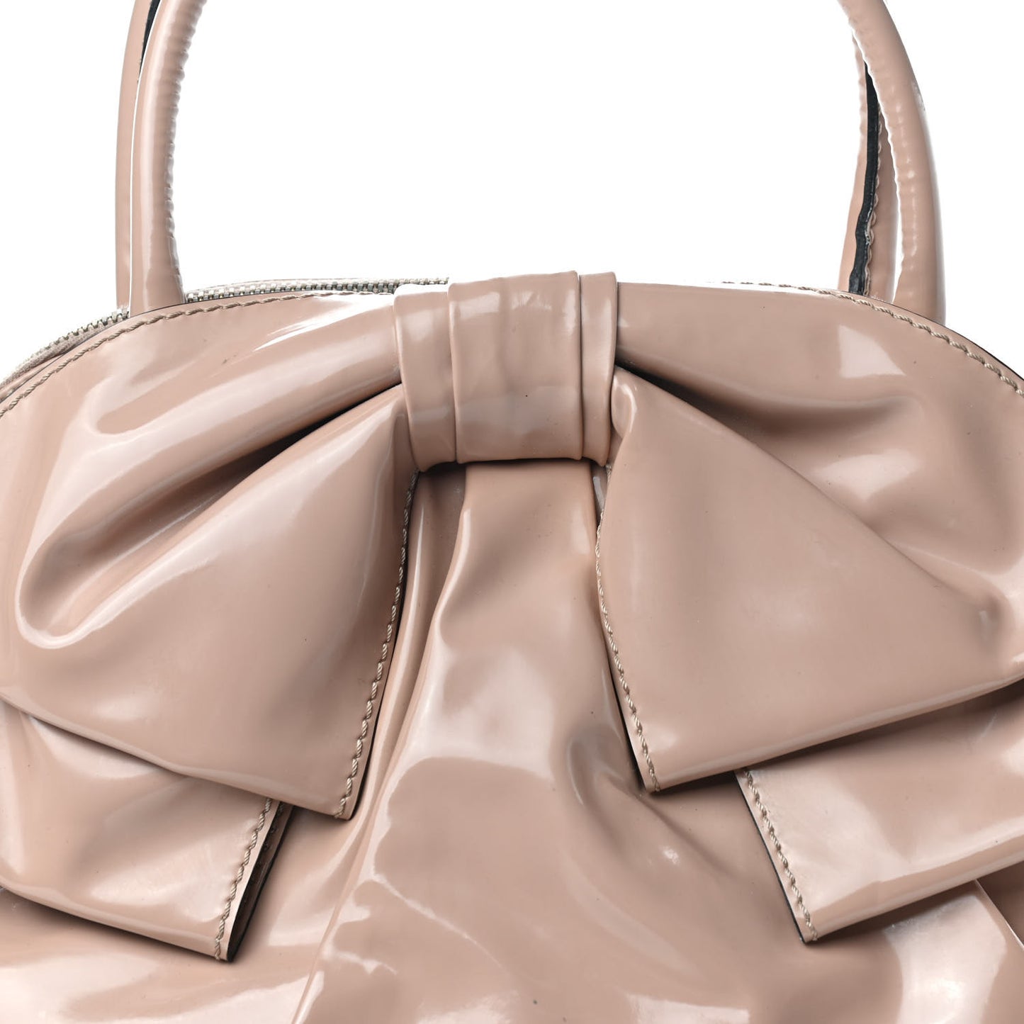 Patent Lacca Bow Dome Tote Blush