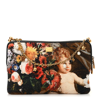 Dolce & Gabbana Calfskin Printed Clutch Black Multicolor 1 of 8