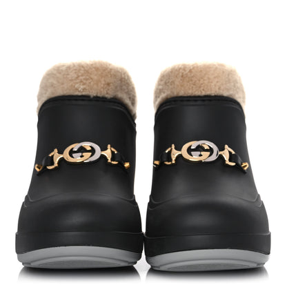 Gucci Rubber Wool Crossy Ankle Boots 38 Black Butterscotch 2 of 9