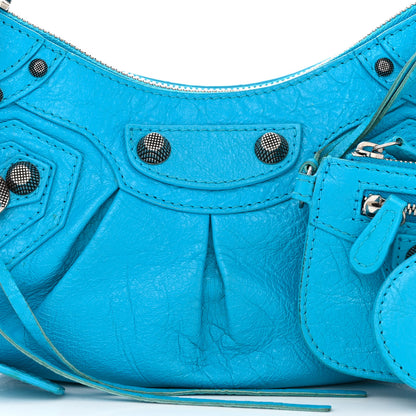 Balenciaga Agneau Arena Le Cagole Shoulder Bag XS Cyan 9 of 12