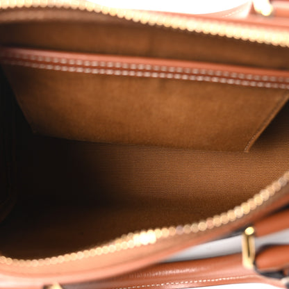 Celine Triomphe Canvas Calfskin Small Boston Bag Tan 5 of 11