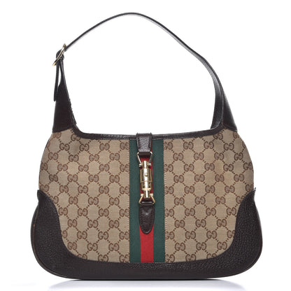 Gucci Monogram Web Jackie O Hobo Dark Brown 1 of 9
