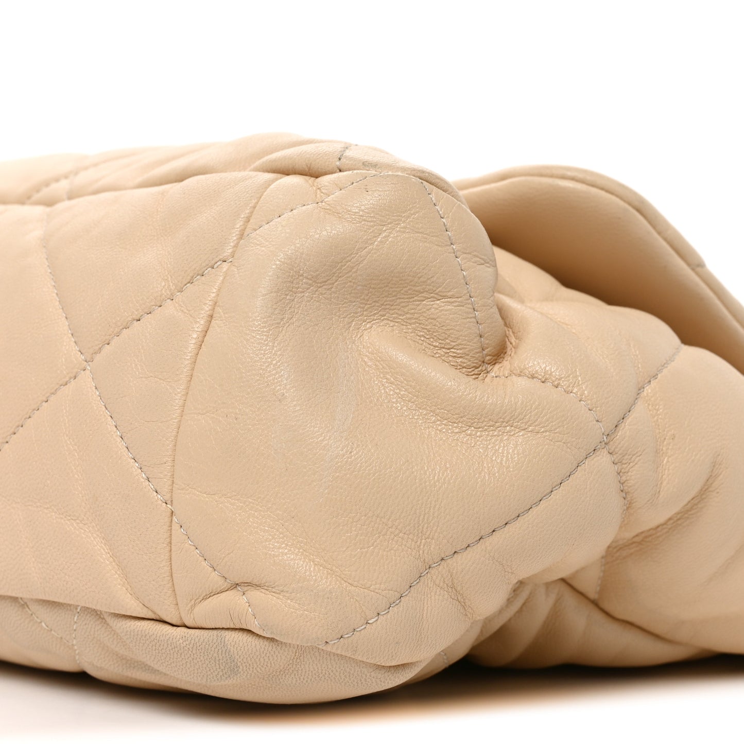 Lambskin Quilted Maxi Chanel 19 Flap Beige