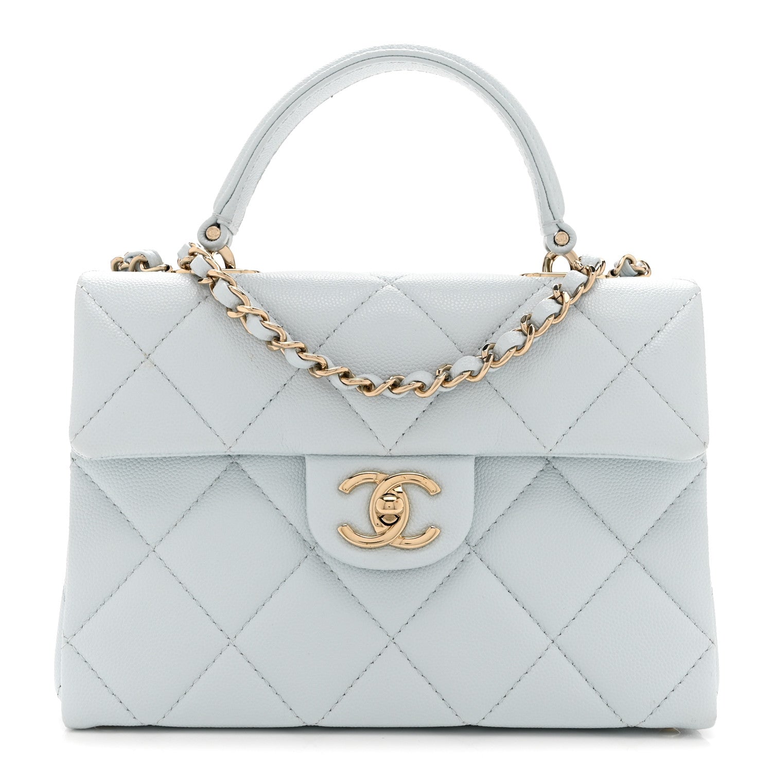 Chanel Caviar Quilted Mini Retro Twist Top Handle Flap Light Blue 1 of 11