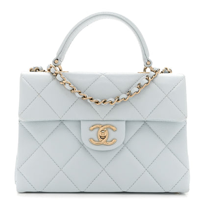 Chanel Caviar Quilted Mini Retro Twist Top Handle Flap Light Blue 1 of 11