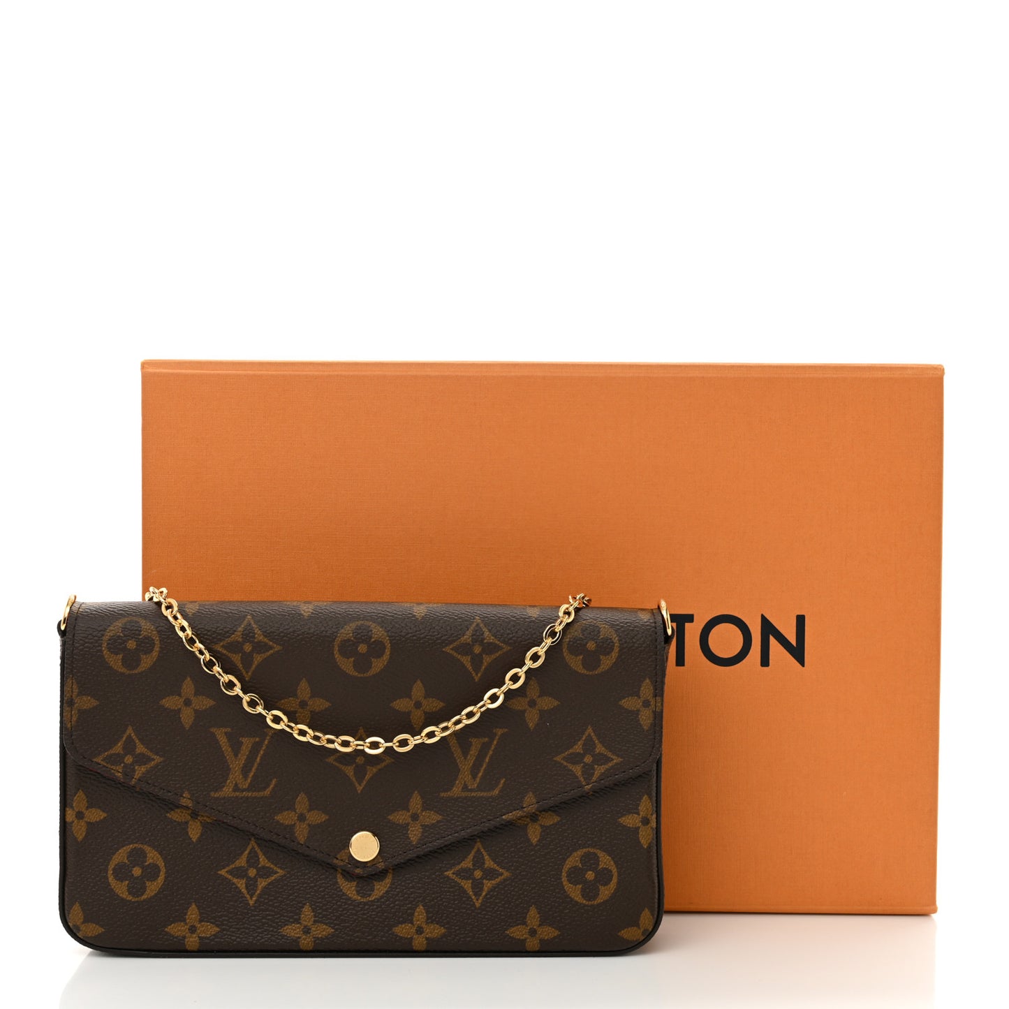 Monogram Pochette Felicie Chain Wallet Fuchsia