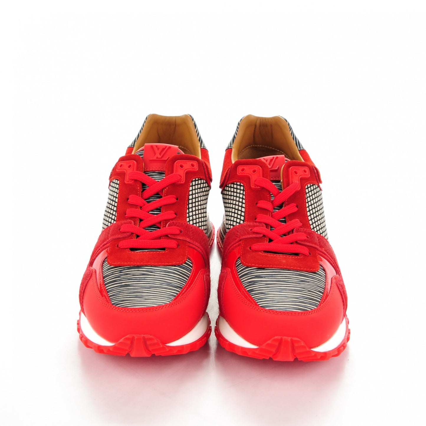 Epi Calfskin Textile Run Away Sneakers 37.5 Rouge