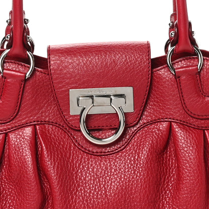 Salvatore Ferragamo Calfskin Amerena Shoulder Bag Red 7 of 9