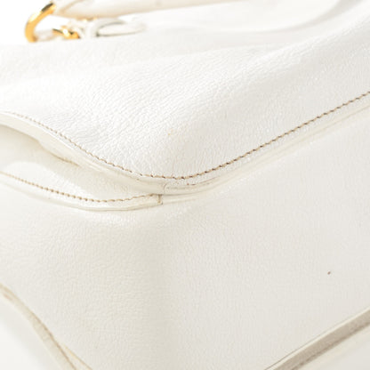 Miu Miu Goatskin Madras Top Handle Tote Bianco 13 of 22