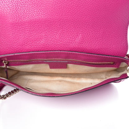 Gucci Cellarius Calfskin Medium Soho Flap Crossbody Bright Bouganville 5 of 7