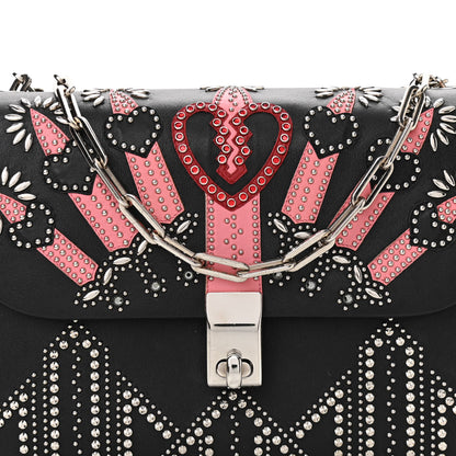 Valentino Garavani Vitello Loveblade Embellished Chain Flap Bag Black Multicolor 6 of 10