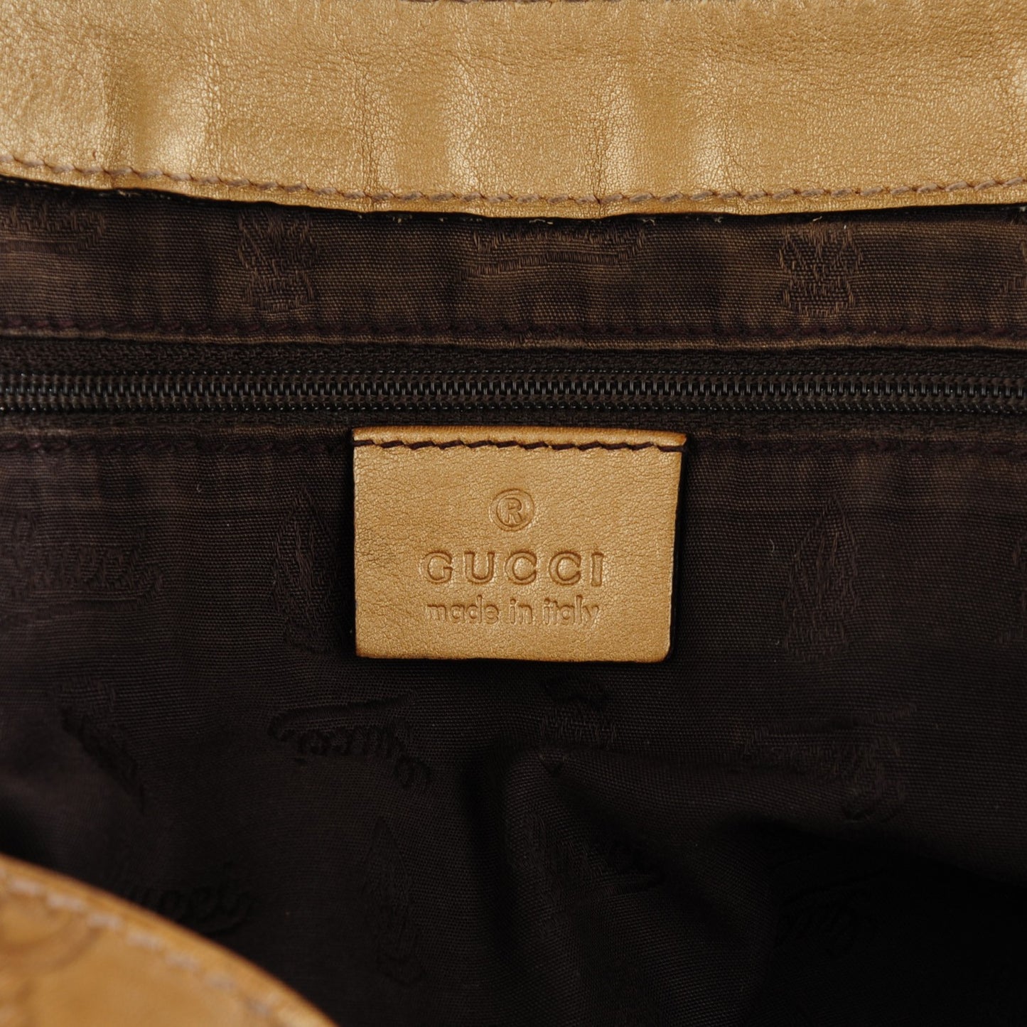 Guccissima Large D Gold Shoulder Bag Off Gold