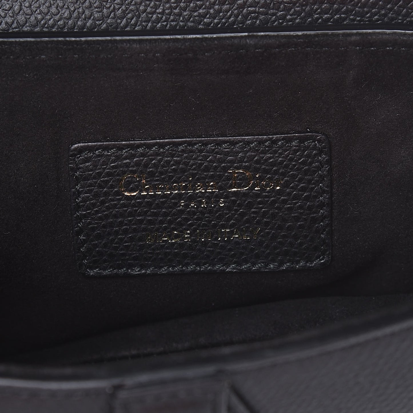 Grained Calfskin Mini Saddle Bag Black