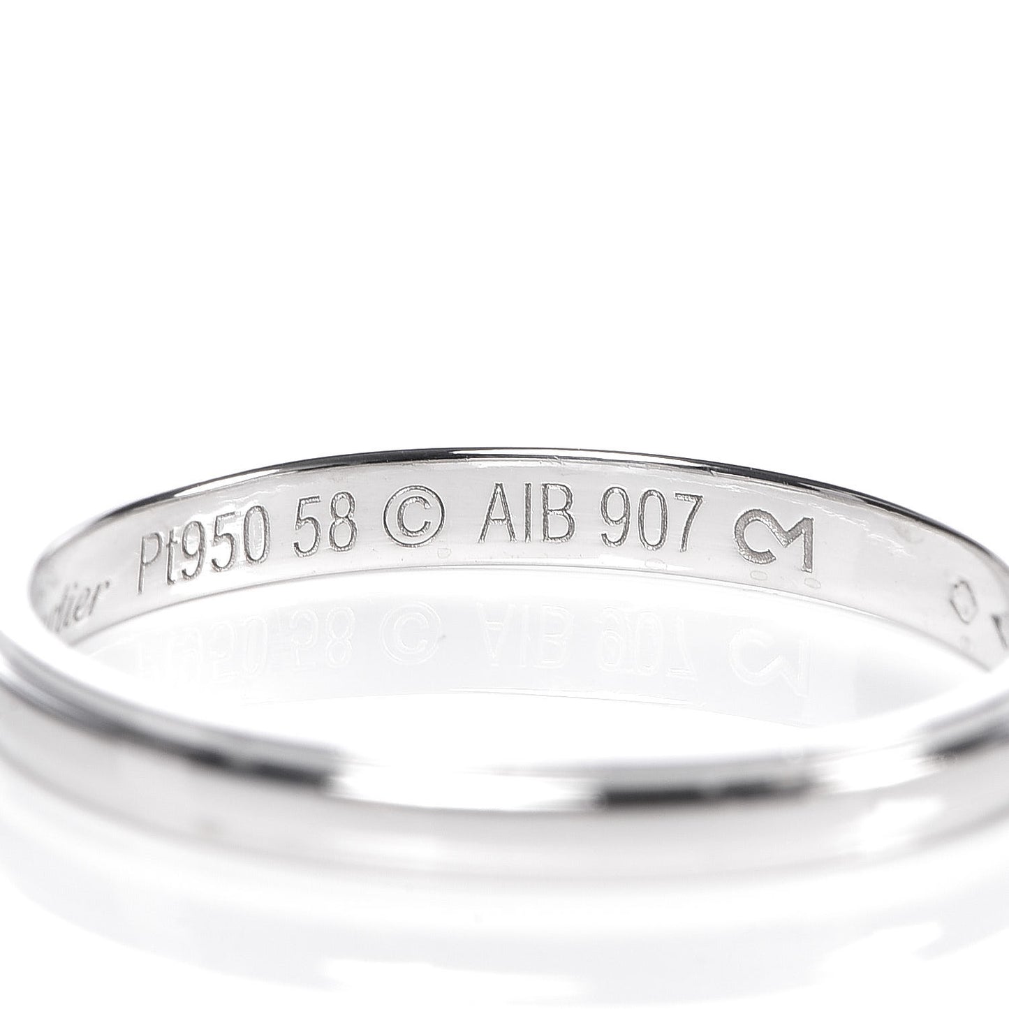 Platinum 2.5mm D'Amour Wedding Band Ring 58 8.25