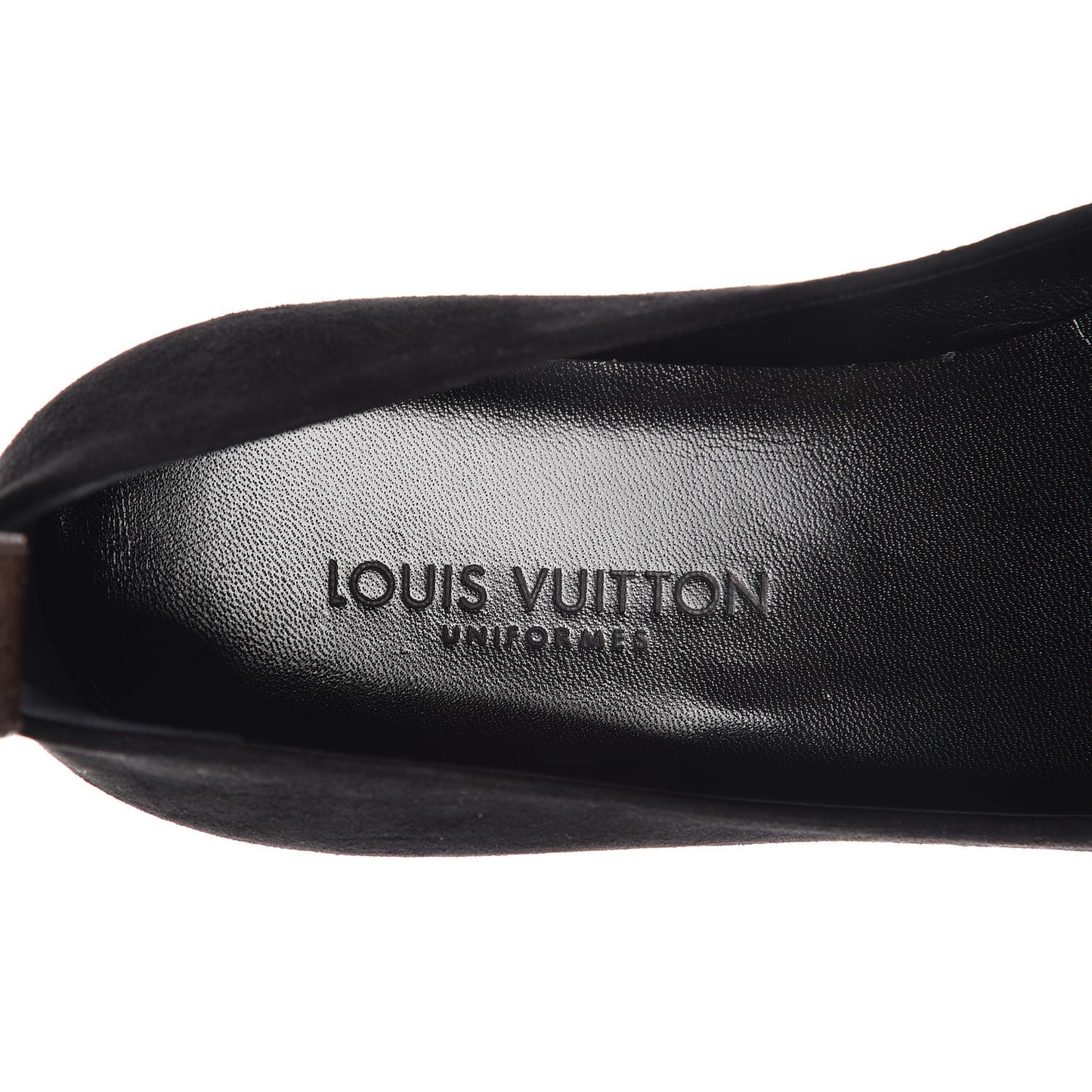 Suede Monogram Uniformes Ballet Flats 36 Black
