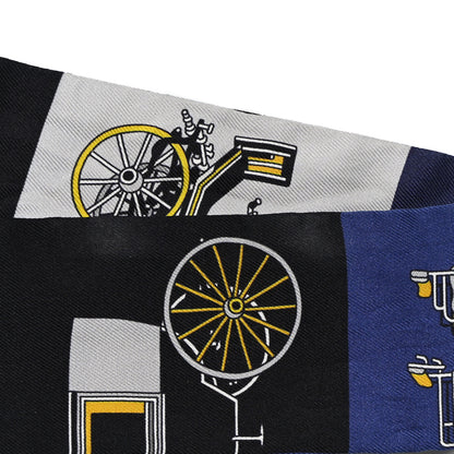 Hermes Silk Les Voitures Exquises Twilly Marine Gris Gold 6 of 6