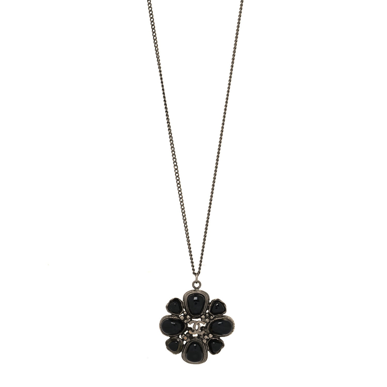Chanel Ruthenium Enamel CC Necklace Black 1 of 5
