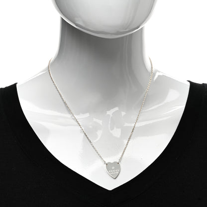 Gucci Sterling Silver Trademark Heart Pendant Necklace 2 of 4