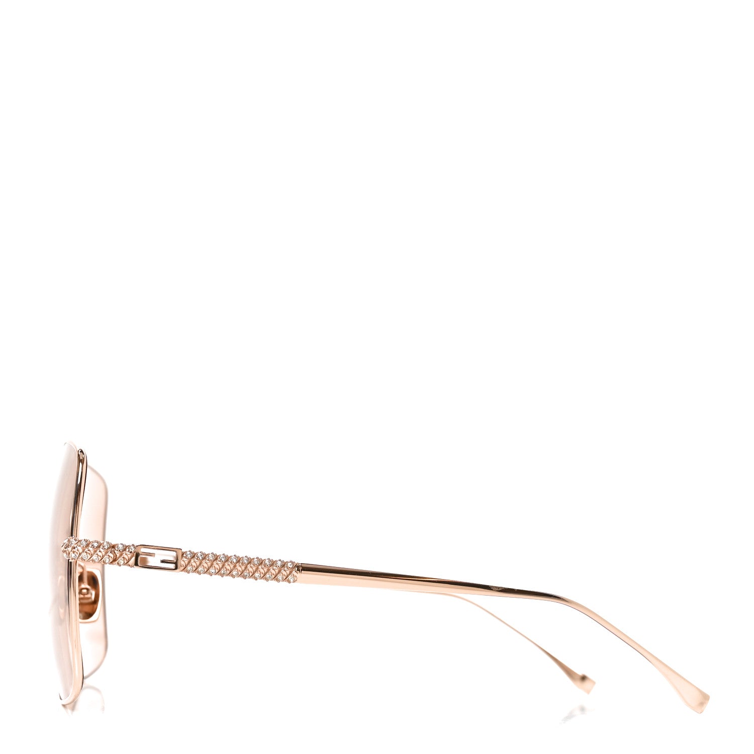 Fendi Metal Crystal Square Sunglasses FF 0439/S Rose Gold 3 of 7