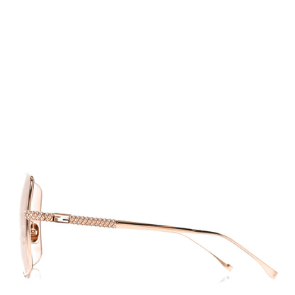 Fendi Metal Crystal Square Sunglasses FF 0439/S Rose Gold 3 of 7