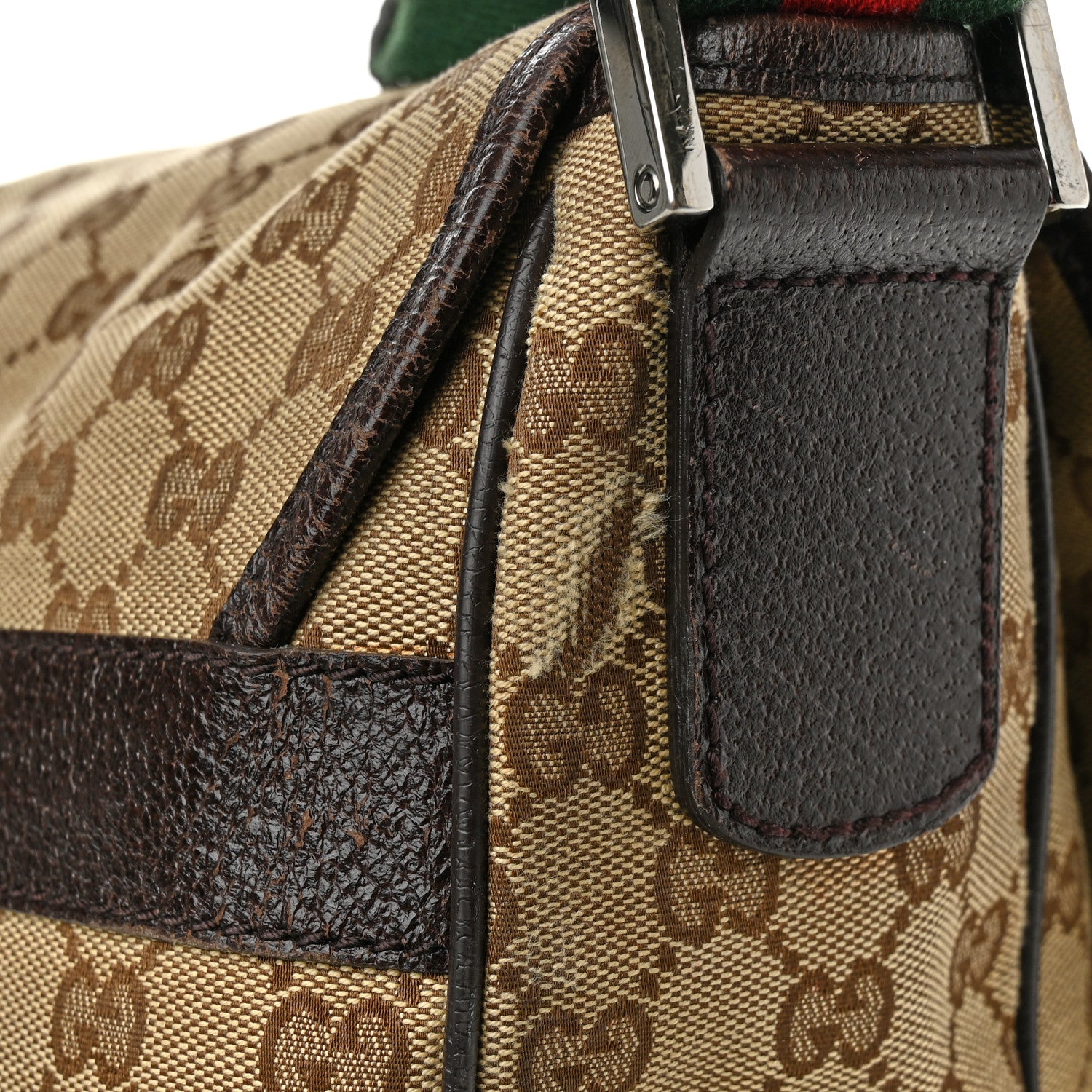 Gucci Monogram Web Medium Flap Messenger Beige Dark Brown 12 of 16
