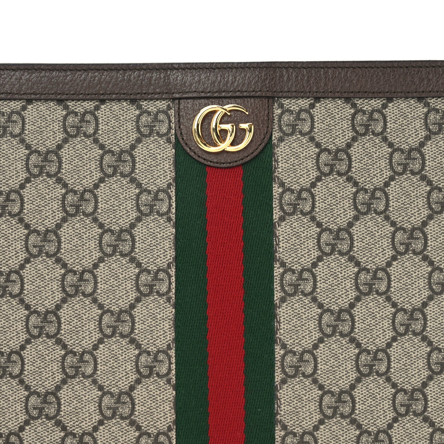 Gucci GG Supreme Monogram Web Ophidia Pouch Brown 8 of 10