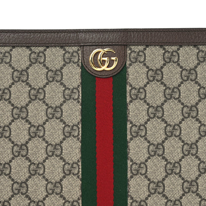Gucci GG Supreme Monogram Web Ophidia Pouch Brown 8 of 10