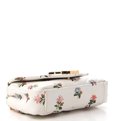 Saint Laurent Calfskin Prairie Flower Printed Matelasse Monogram Baby Chain Bag White 4 of 9
