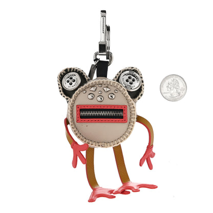 Burberry Calfskin Studded Doris The Frog Bag Charm Limestone Multi 2 of 5