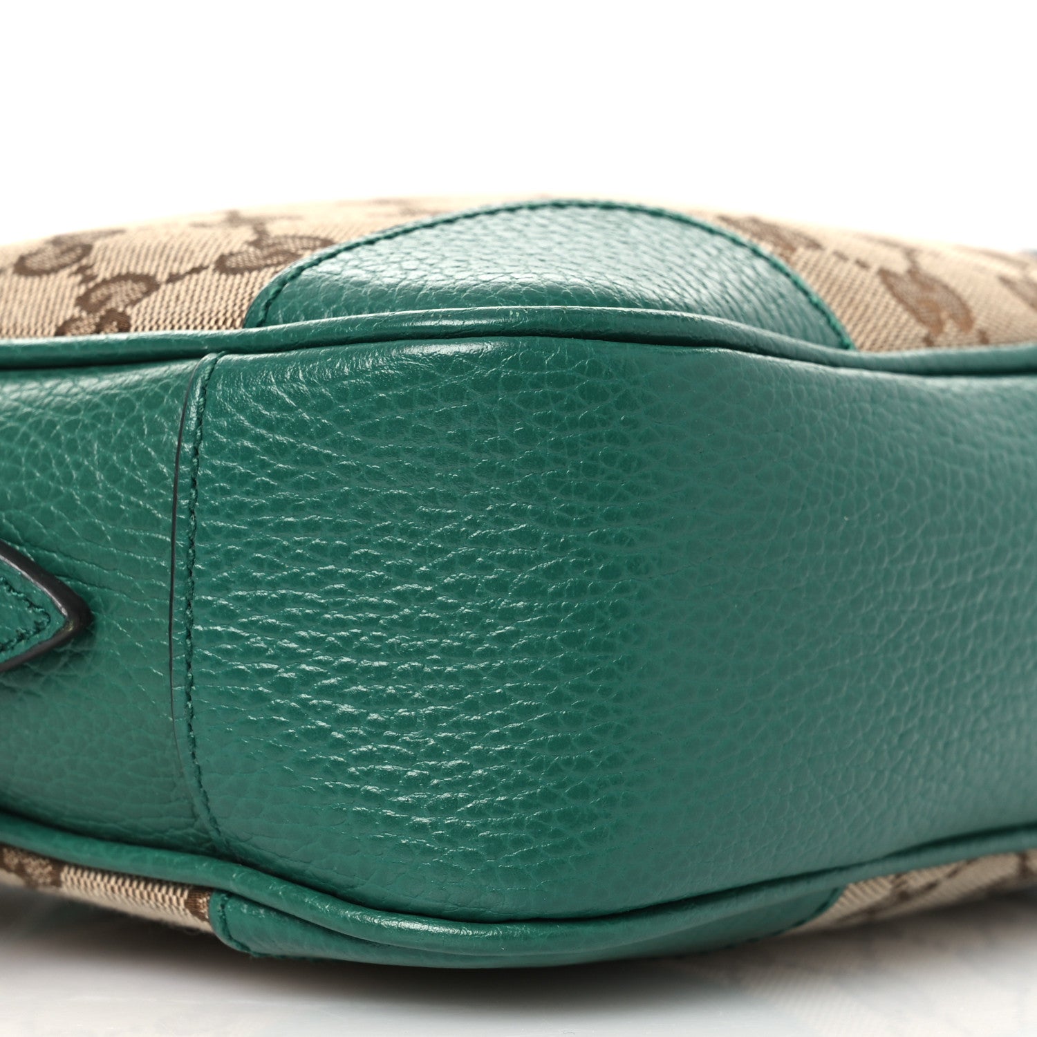 Gucci Monogram Dollar Calfskin Mini Bree Messenger Bag Beige Ebony Emerald 9 of 14