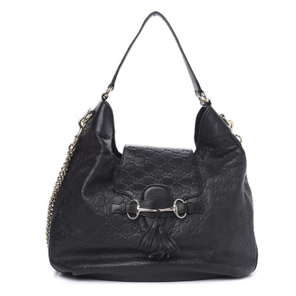 Gucci Guccissima Medium Emily Hobo Black 1 of 19