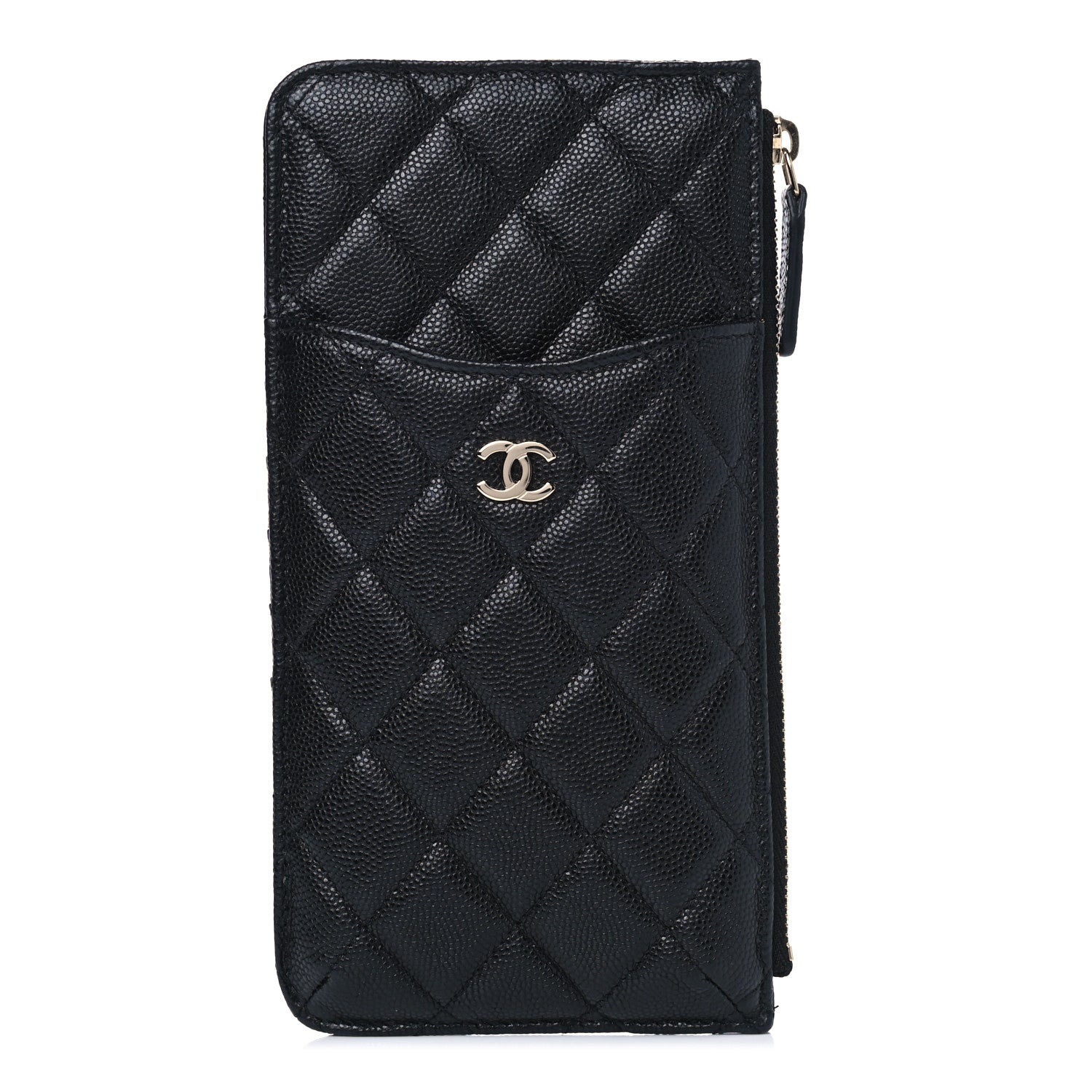 Chanel Caviar Quilted Classic Flat Wallet Pouch Black 1 of 8