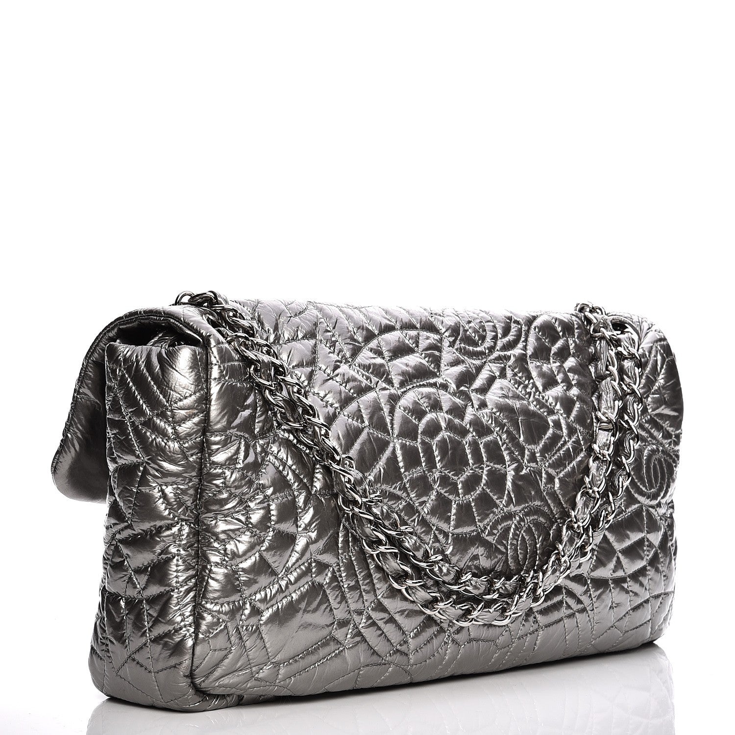 Chanel Vinyl Graphic Edge Flap Silver 3 of 9