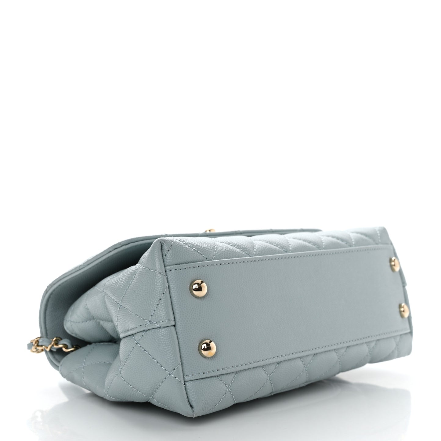 Caviar Quilted Mini Coco Handle Flap Light Blue
