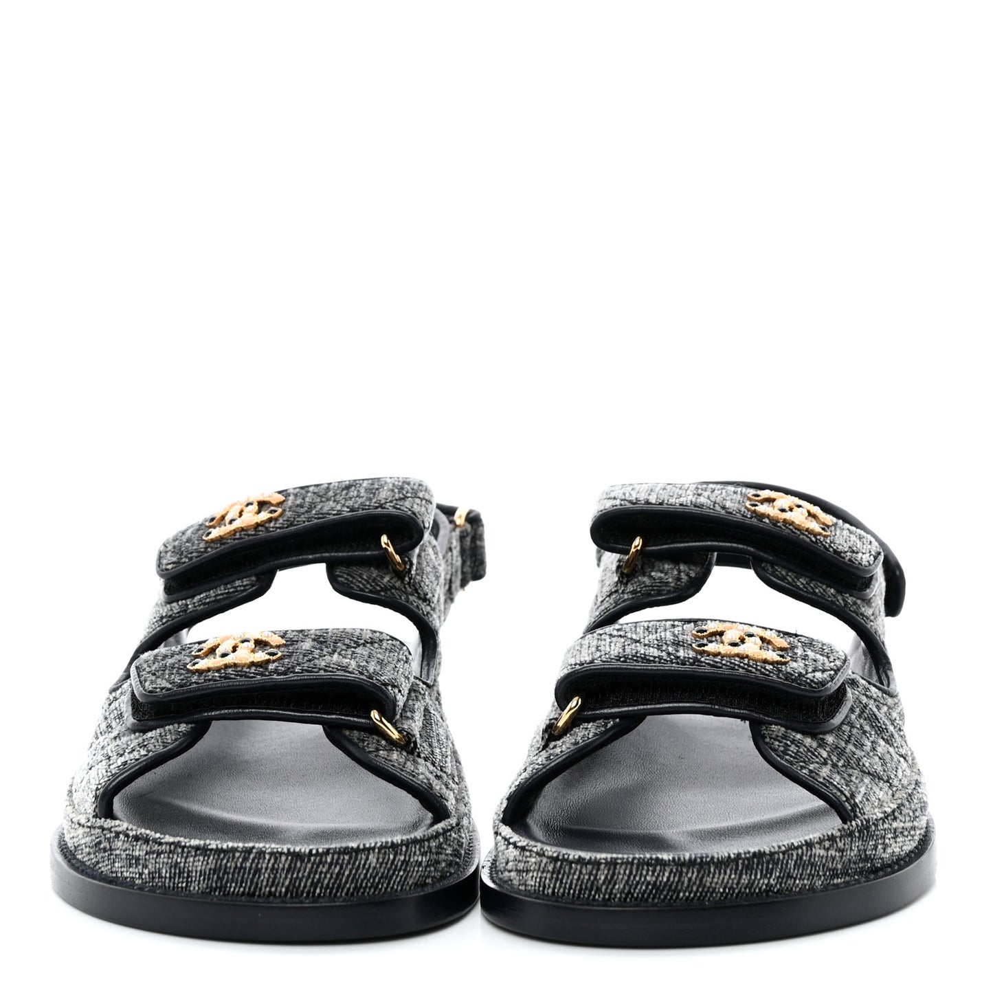 Velvet Velcro Dad Sandals 36.5 Grey