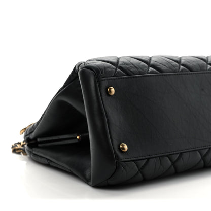 Chanel Aged Calfskin Large Just Mademoiselle Bowling Bag Black 8 of 9