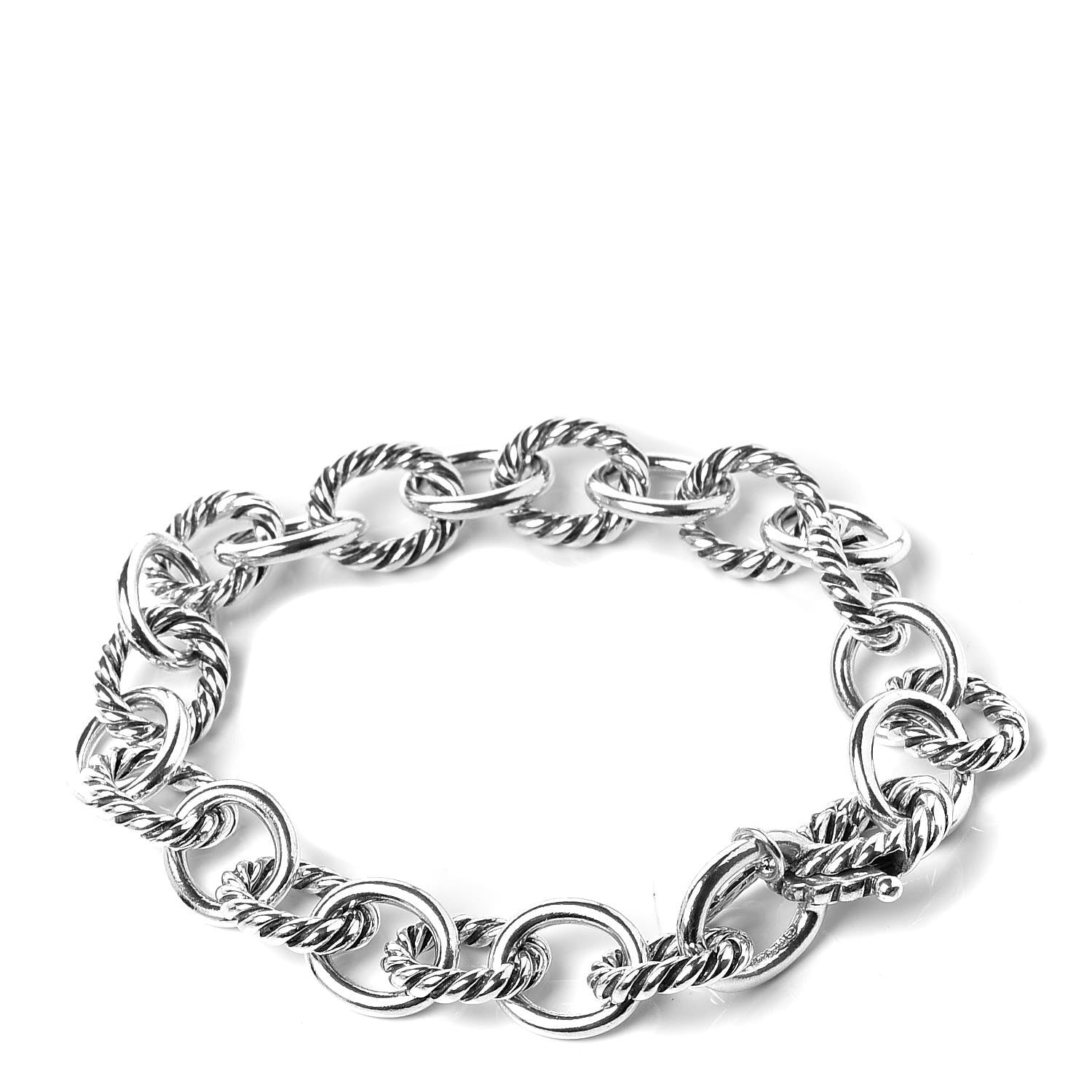 David Yurman Sterling Silver 10mm Medium Oval Link Bracelet 3 of 5
